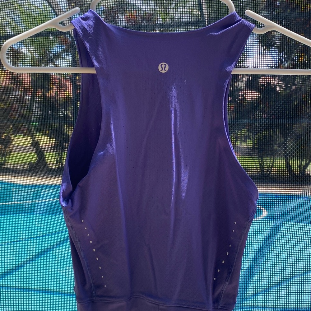 Purple Lululemon cropped tee